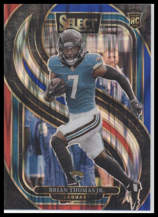 Brian Thomas Jr. 2024 Panini Select #143 Black Red Blue Prizm Shock - Front