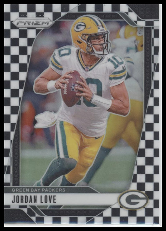 Jordan Love 2024 Panini Prizm #101 Black and White Checker - Front