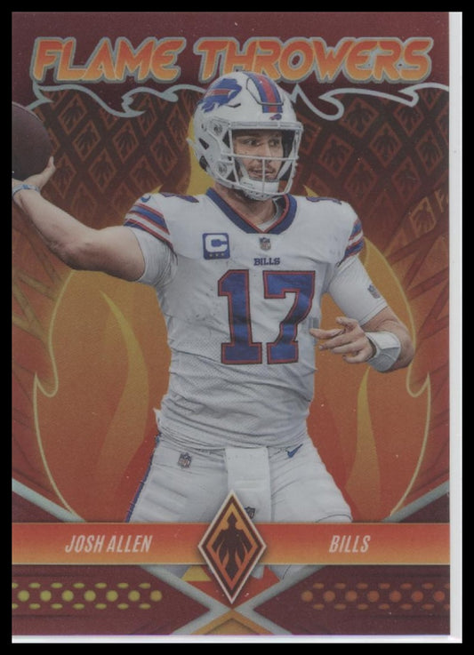 Josh Allen 2022 Panini Phoenix #FT-9 Flame Throwers Red #/199 - Front