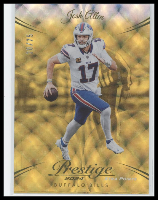 Josh Allen 2024 Panini Prestige #30 Gold Premium Xtra Points #/75 - Front