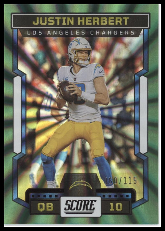 Justin Herbert 2023 Score #143 Spokes #/115 - Front