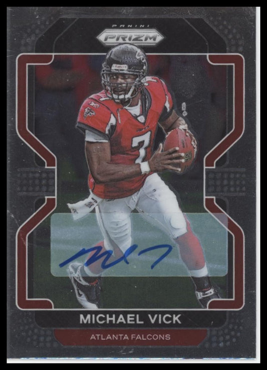 Michael Vick 2021 Panini Prizm #330 Autographs Prizm Silver - Front