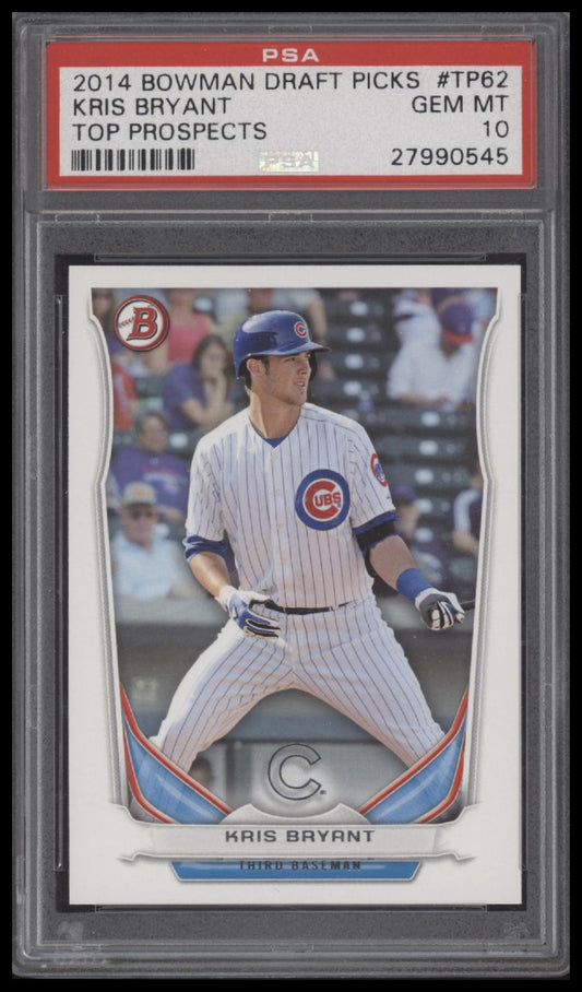 Kris Bryant 2014 Bowman Draft Picks Top Prospects #TP62 Top Prospects PSA 10 - Front