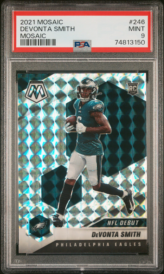 Devonta Smith 2021 Panini Mosaic #246 Mosaic PSA 9 - Front