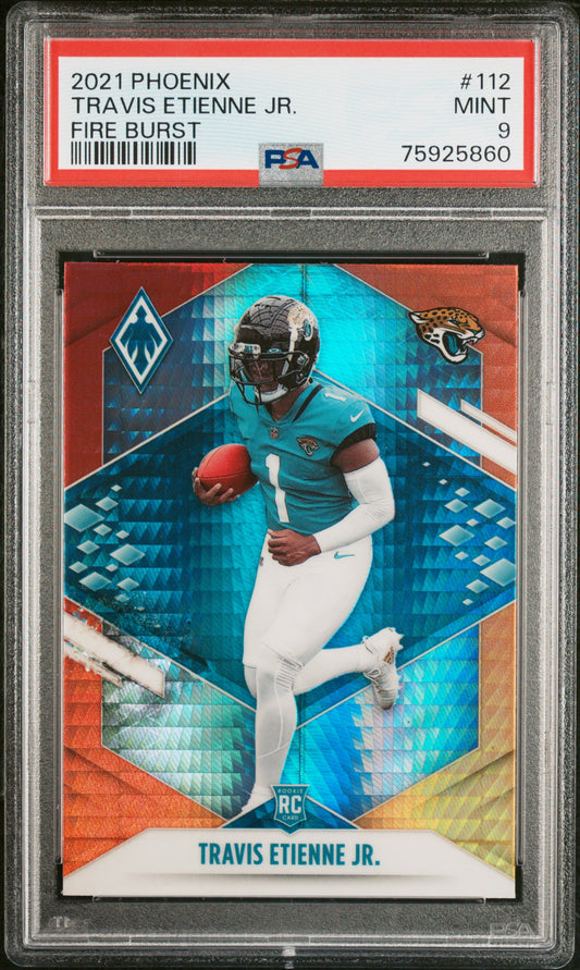 Travis Etienne Jr. 2021 Panini Phoenix #112 Fire Burst PSA 9 - Front