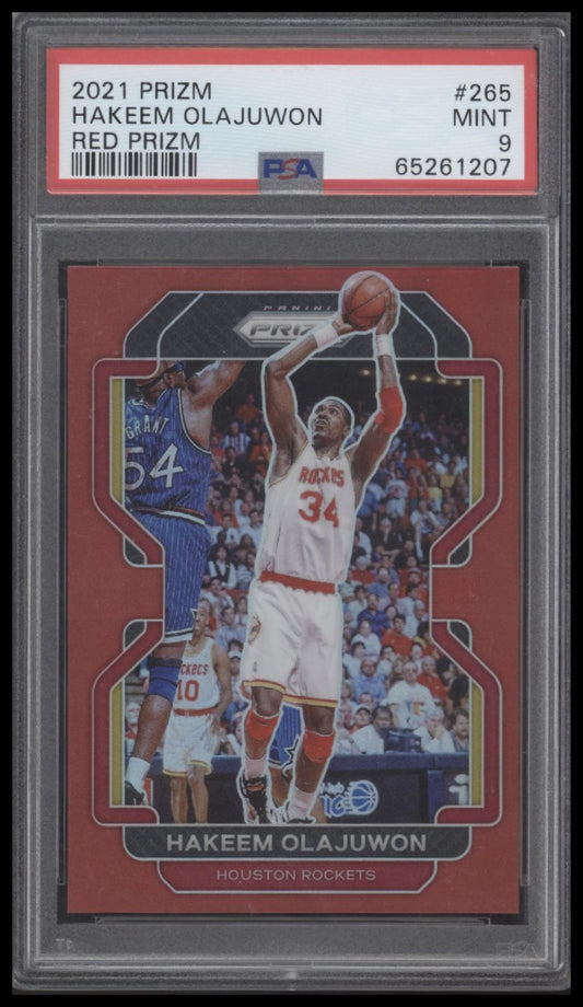 Hakeem Olajuwon 2021 Panini Prizm #265 Red Prizm PSA 9 - Front