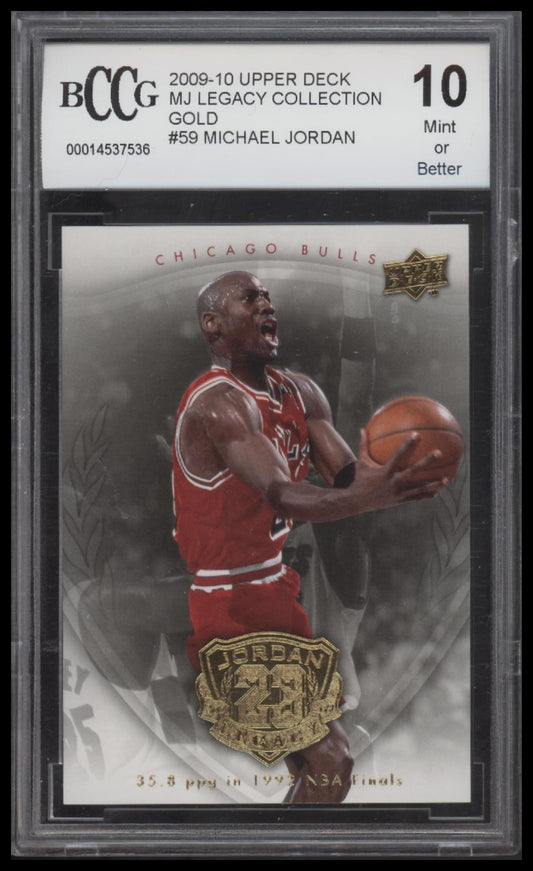 Michael Jordan 2009-10 UD Michael Jordan Legacy Collection Gold BCCG 10.0 - Front
