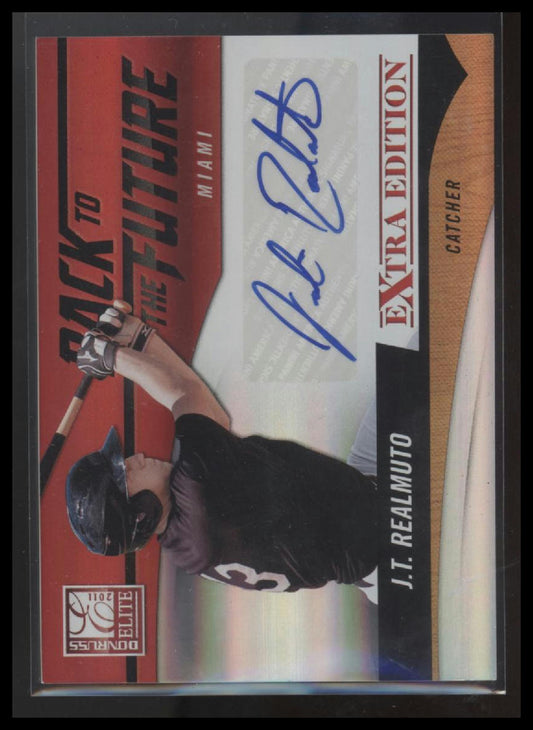 JT Realmuto 2011 Donruss Elite Extra Edition Back to the Future Signatures #/720 - Front