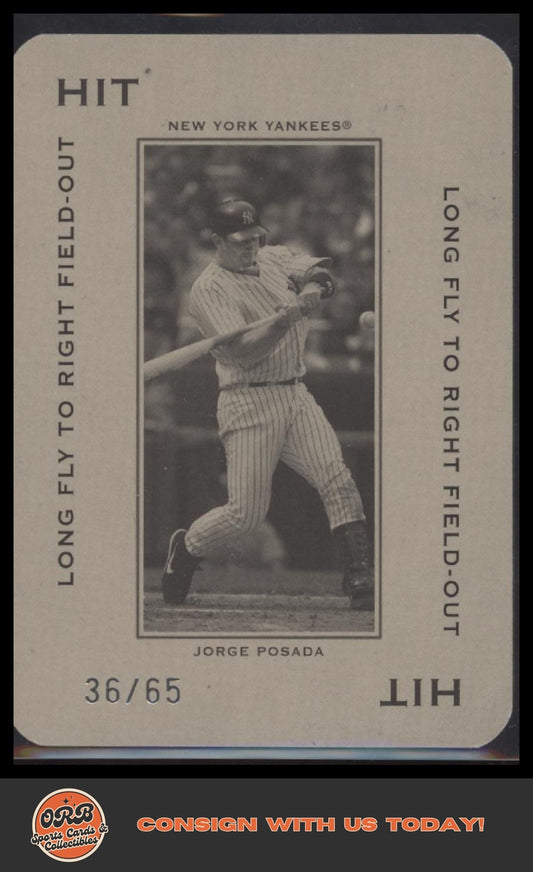 Jorge Posada 2005 Donruss Throwback Threads Polo Grounds 65 HIT Long 3 #/65 - Front