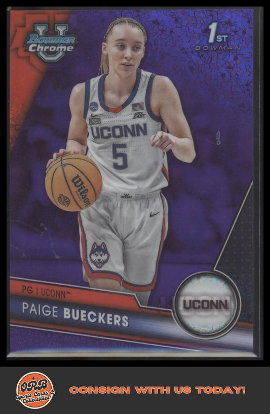 Paige Bueckers 2023-24 Bowman University Chrome #90 Purple Refractor #/399 - Front