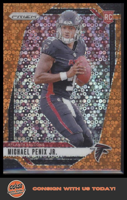 Michael Penix Jr. 2024 Panini Prizm #378 Orange Disco Prizm - Front