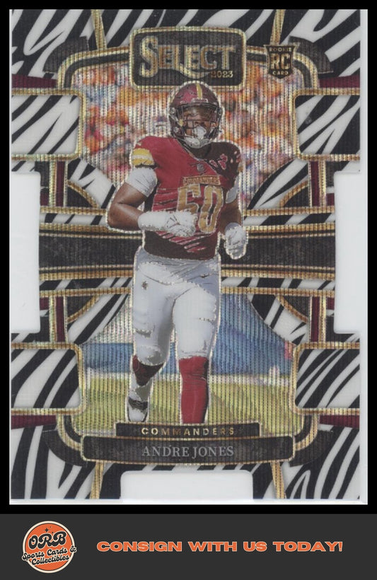 Andre Jones 2023 Panini Select #98 Zebra Prizms Die Cuts - Front