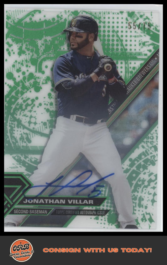 Jonathan Villar 2017 Topps High Tek High Tek Autographs Green Rainbow #/75 - Front