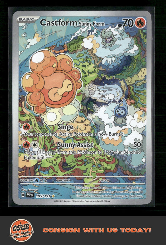 Castform Sunny Form SV08: Surging Sparks #195/191 - Front