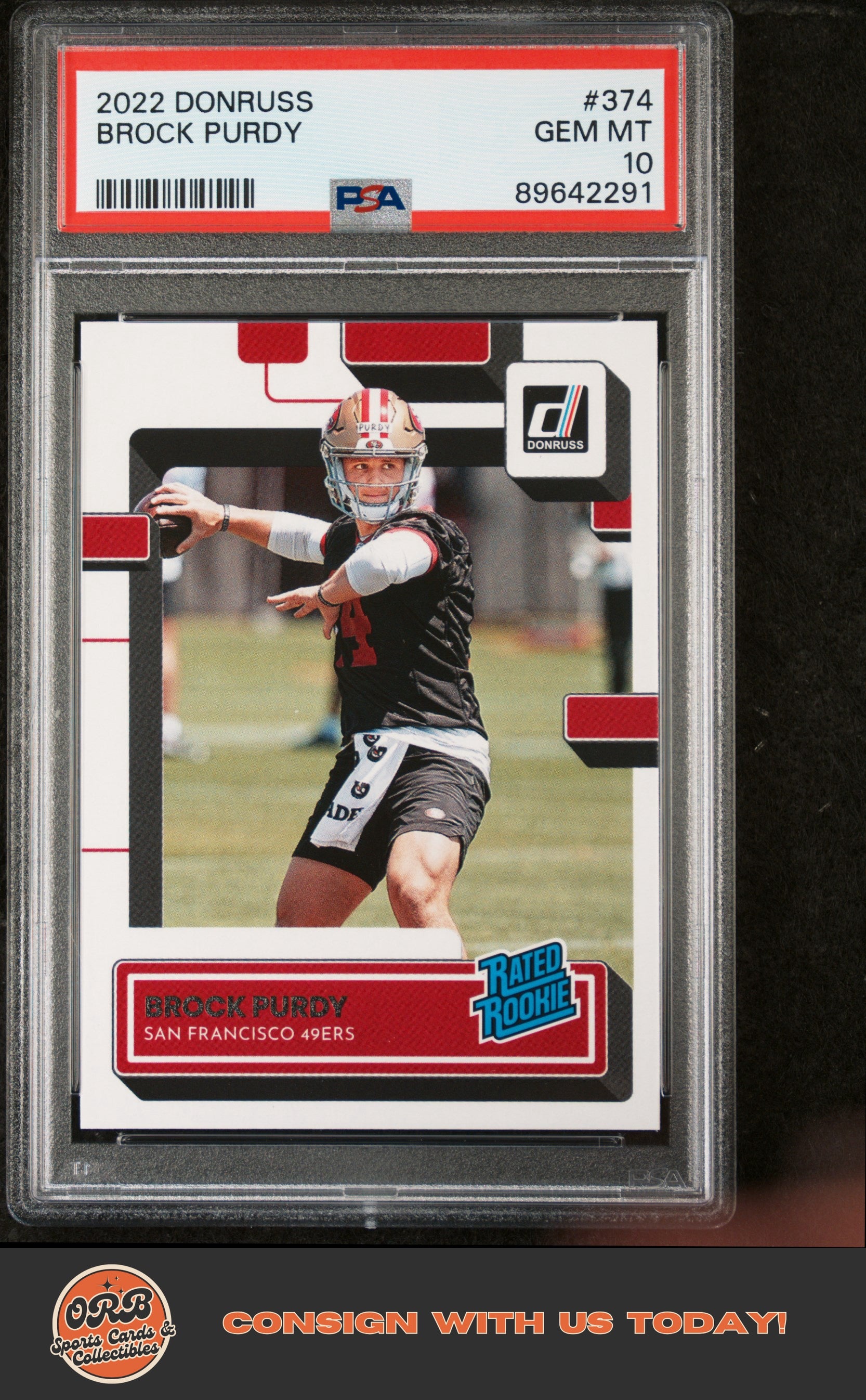 Brock Purdy 2022 Panini Donruss #374 PSA 10 - Front