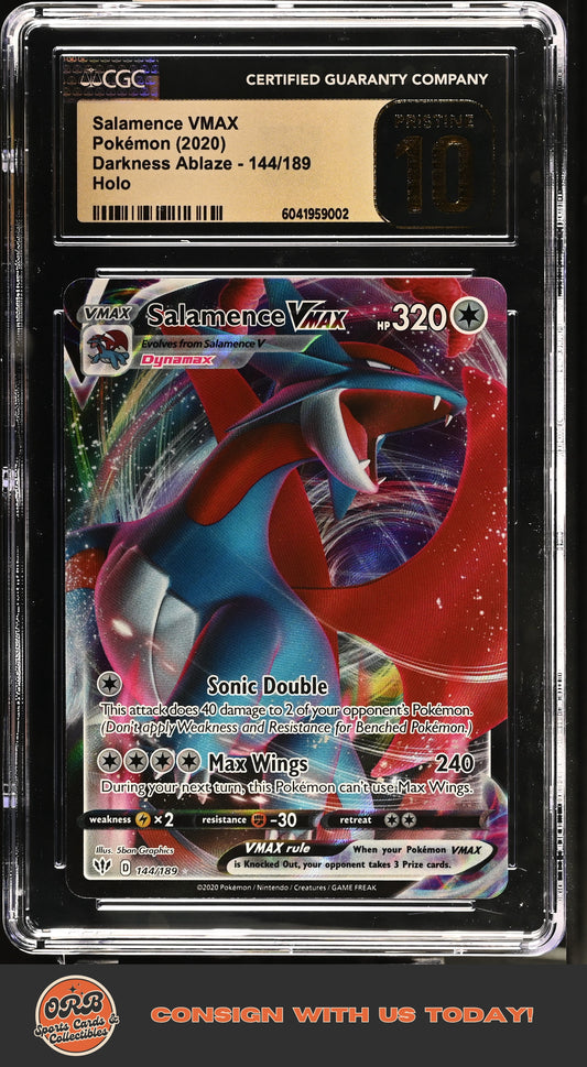 Salamence VMAX 2020 Darkness Ablaze #144/189 CGC 10 - Front
