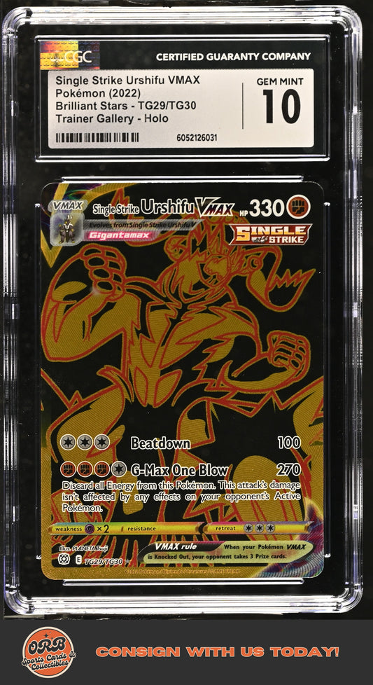 Single Strike Urshifu VMAX 2022 Brilliant Stars #TG29/TG30 CGC 10 - Front