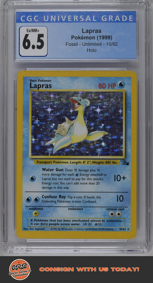 Lapras 1999 Fossil #10/62 CGC 6.5 - Front