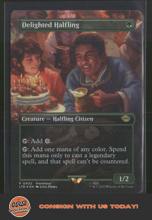 Delighted Halfling (Borderless) Tales of Middle-earth #402 - Front
