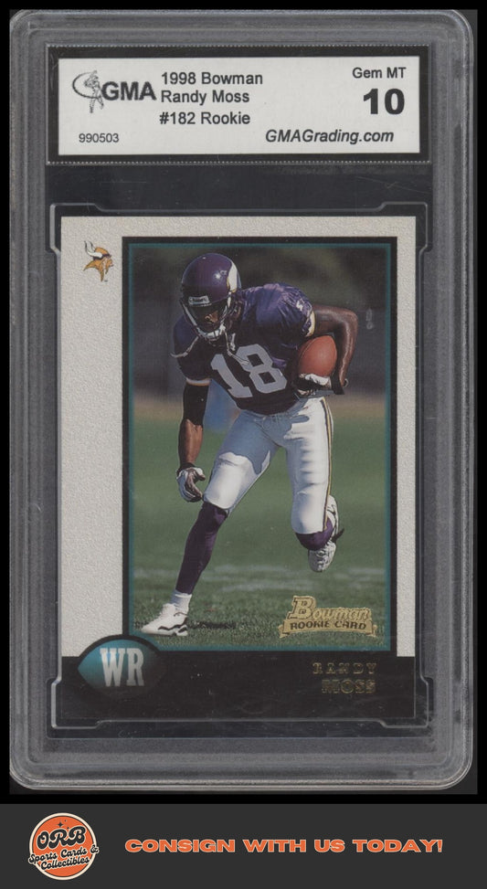 Randy Moss 1998 Bowman #182 GMA 10 - Front
