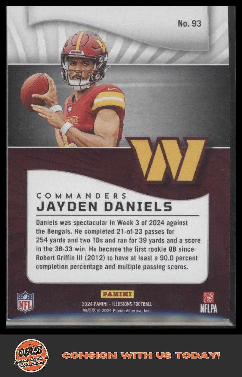Jayden Daniels 2024 Panini Illusions #93 Red Trophy Collection #/175 - Back