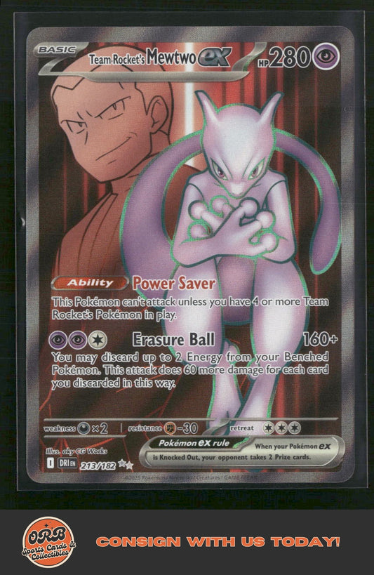 Team Rocket's Mewtwo ex SV10: Destined Rivals #213/182 - Front