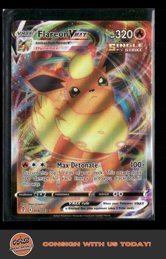 Flareon VMAX Prize Pack Series Cards #018/203 - Front