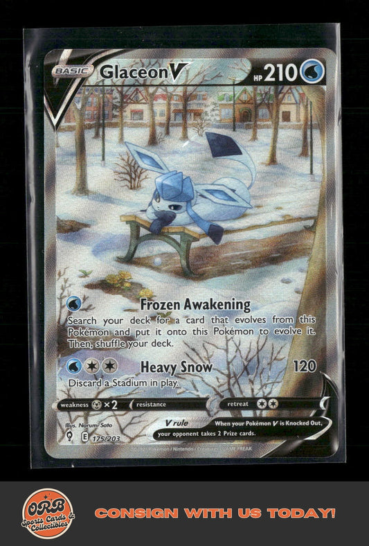 Glaceon V (Alternate Full Art) SWSH07: Evolving Skies #175/203 - Front