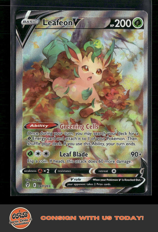 Leafeon V (Alternate Full Art) SWSH07: Evolving Skies #167/203 - Front