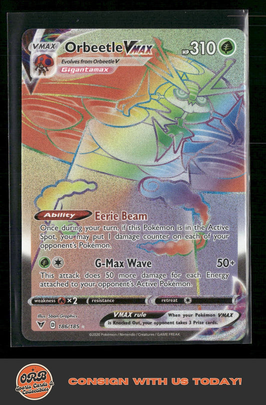 Orbeetle VMAX (Secret) SWSH04: Vivid Voltage #186/185 - Front