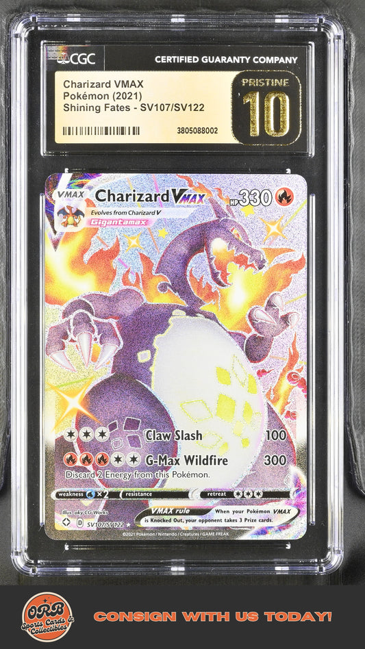 Charizard VMAX 2021 Shining Fates #SV107/SV122 CGC 10 - Front