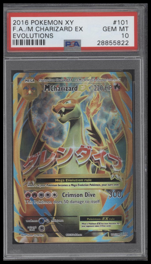 Fa/M Charizard Ex 2016 Pokemon Xy Evolutions #101 Evolutions PSA 10 - Front