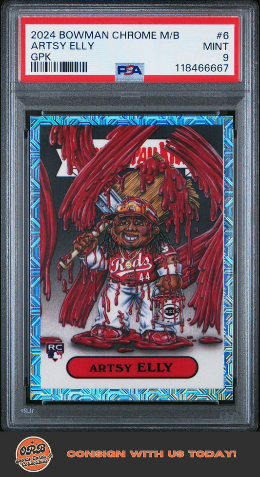 Artsy Elly 2024 Bowman Chrome Mega Box Bowman Gpk #6 PSA 9 - Front