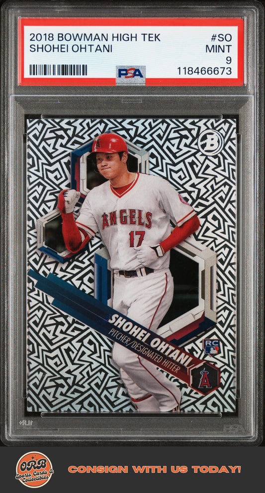 Shohei Ohtani 2018 Bowman High Tek #SO PSA 9 - Front