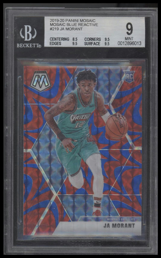 Ja Morant 2019-20 Panini Mosaic Mosaic Blue Reactive #219 BGS 9.0 - Front
