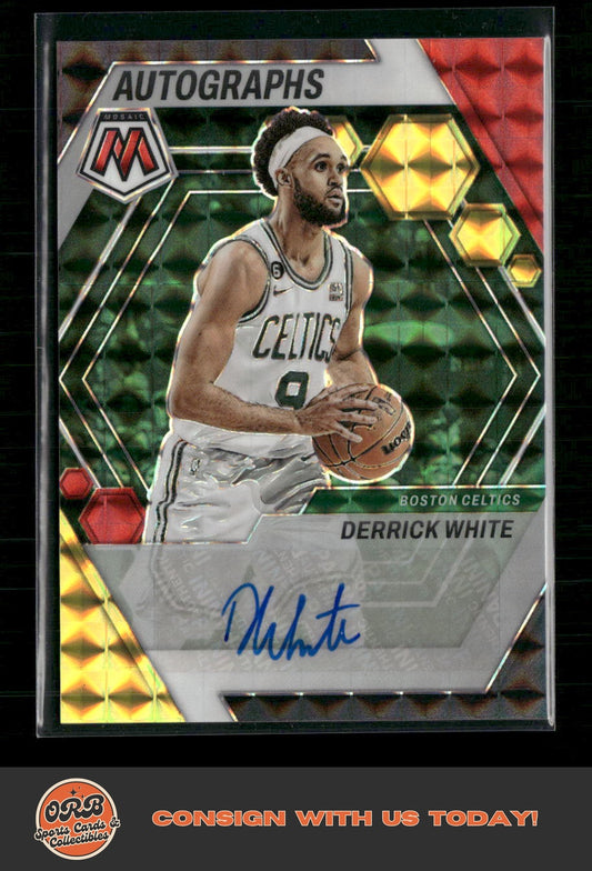 Derrick White 2022-23 Panini Mosaic #AM-DER Autographs Mosaic - Front