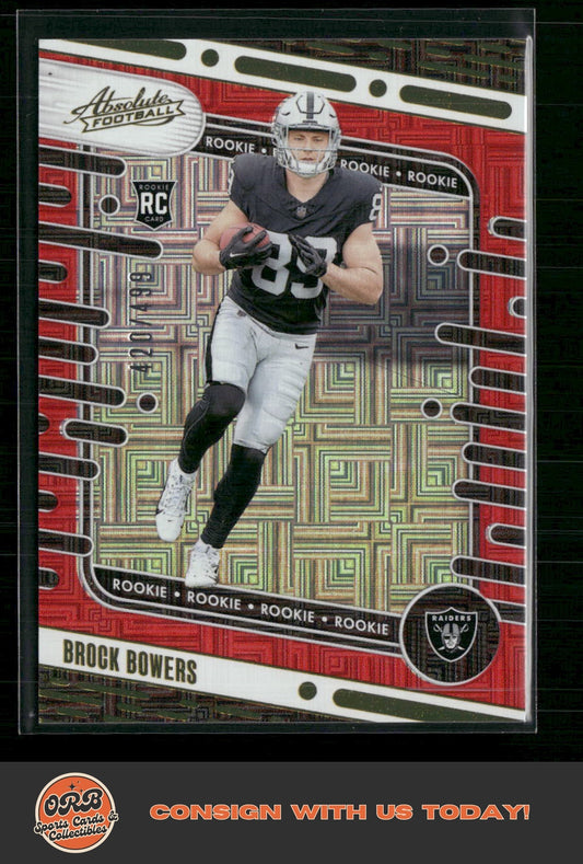 Brock Bowers 2024 Panini Absolute #113 Red Squares #/499 - Front