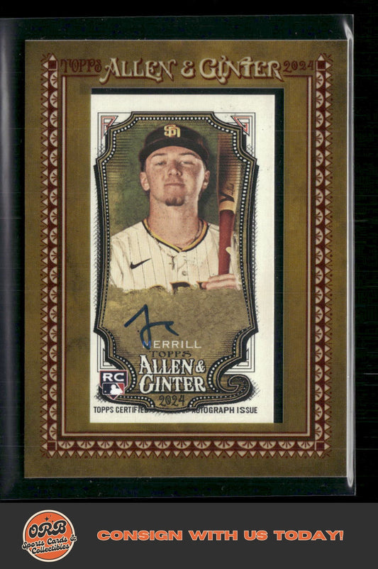 Jackson Merrill 2024 Topps Allen & Ginter Framed Mini Baseball Autographs - Front
