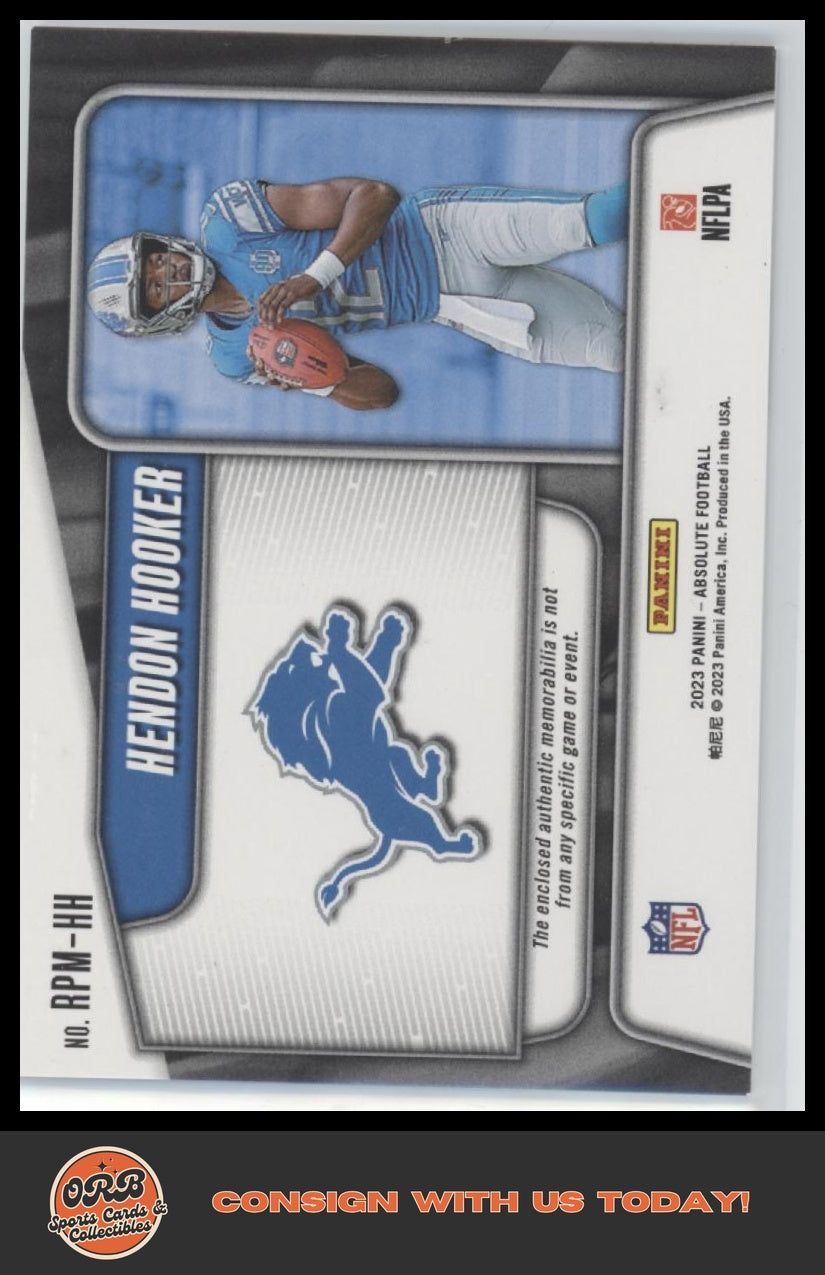 Hendon Hooker 2023 Panini Absolute #RPM-HH Rookie Premiere Materials #/399 - Back