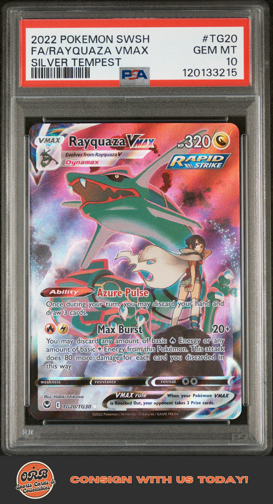 Rayquaza Vmax 2022 Pokemon Sword & Shield #TG20 Silver Tempest PSA 10 - Front