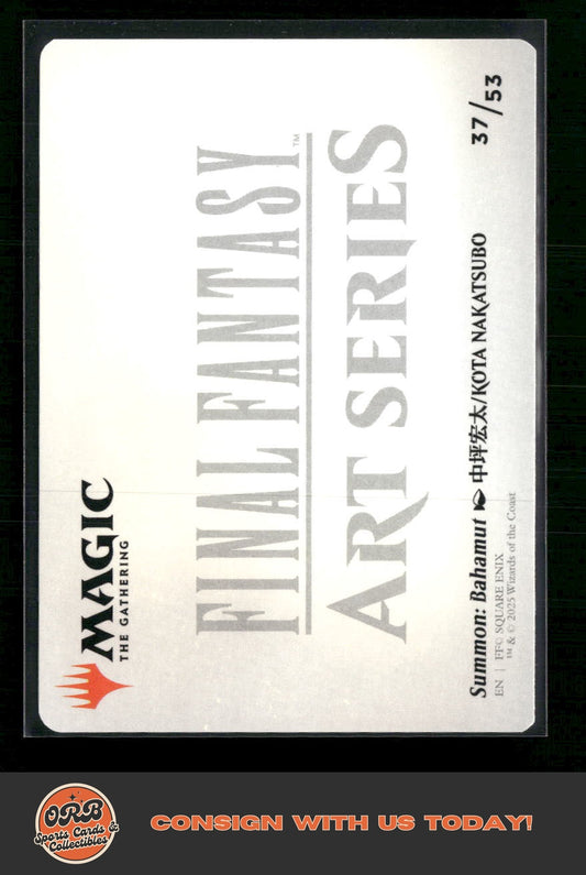 Summon: Bahamut Art Card (Gold-Stamped Signature) Art Series: FINAL FANTASY #37 - Front