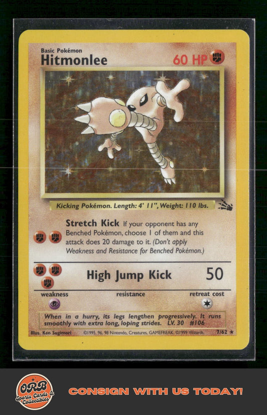 Hitmonlee (7) Fossil #07/62 - Front