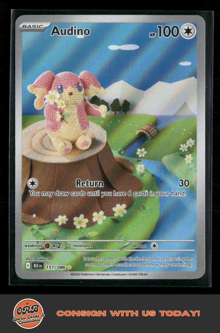 Pokemon TCG - Audino - 151/086 - Illustration Rare - SV: Black Bolt - Front