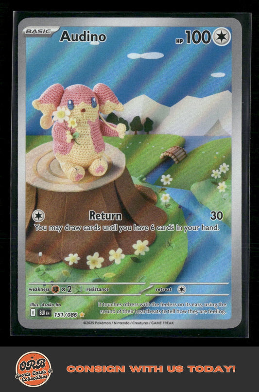 Pokemon TCG - Audino - 151/086 - Illustration Rare - SV: Black Bolt - Front