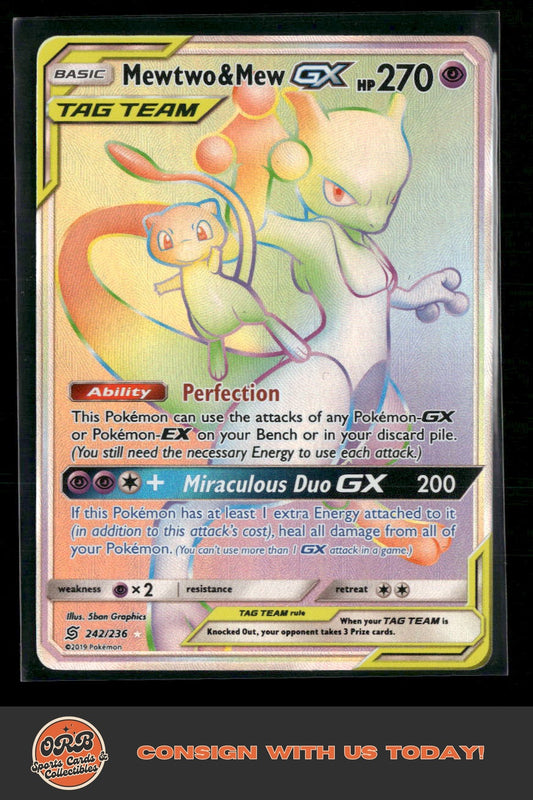 Mewtwo & Mew GX (Secret) SM - Unified Minds #242/236 - Front