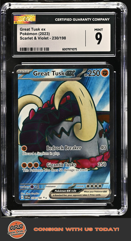 Great Tusk ex 2023 Scarlet & Violet #230/198 CGC 9 - Front