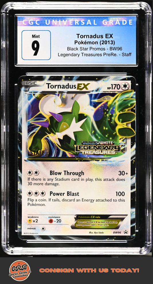 Tornadus EX 2013 Black Star Promos STAFF Card CGC 9 - Front
