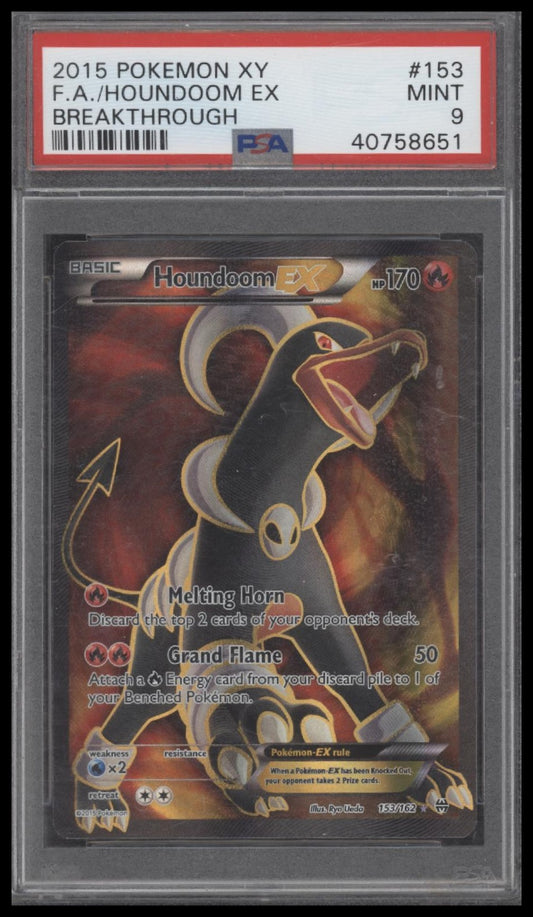 Fa/Houndoom Ex 2015 Pokemon Xy Breakthrough #153 Breakthrough PSA 9 - Front