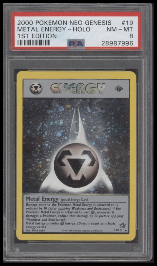 Metal Energy-Holo 2000 Pokemon Neo Genesis 1st Edition #19 1st Edition PSA 8 - Front
