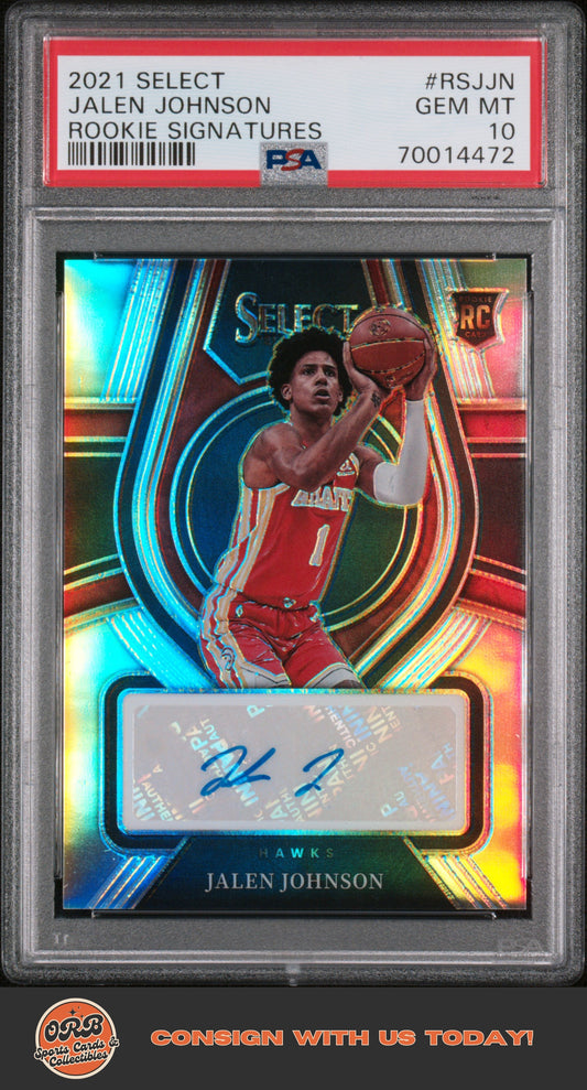 Jalen Johnson 2021 Panini Select Rookie Signatures PSA 10 - Front